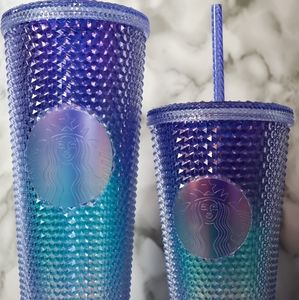 Starbucks Summer 2021 Mermaid Studded Venti 24oz & Grande 16oz Set of 2 Cups